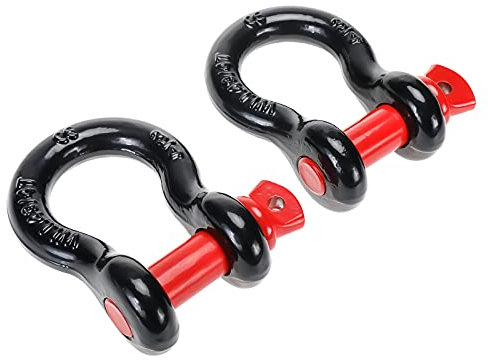 BOOMSTART Bow Grillo Resistente, 4,75 Tonnellate Vite Pin, 20mm Acciaio Legato D-ring Per Traino Di Sollevamento Cinghia, Camion, Pickup, Jeep, Fuoristrada, Veicoli Rosso e Nero