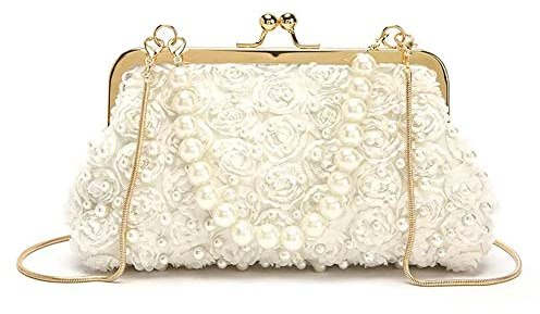Women Clutch Bag Ladies Evening Bag Vintage Pearl Wedding Handbag Purse Dinner Bag for Bridal Party | Vintage