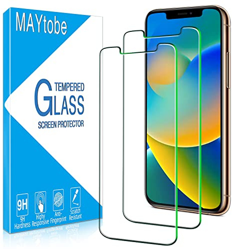 MAYtobe 2 Stück Panzer Schutz Glas für iPhone 11 Pro/XS/X Schutzfolie | Härtegrad 9H, ultra-widerstandsfähig, hüllenfreundlich, keine Blasen, kratzfest, HD-transparent