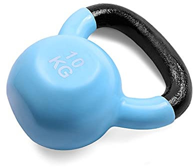 Cfty Fitness Kettlebell 4kg, 6kg, 8kg, 10kg, 12kg, 14kg Haushaltsgeräte Haus und Frauen Hantel Wasserkocher Outdoor Squat Stärke Gewicht Training (Lila, Rosa, Grün, Blau, Grau, Schwarz)(10kg)