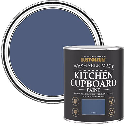 Rust-Oleum Blue Kitchen Cupboard Paint in Matt Finish - Ink Blue 750ml