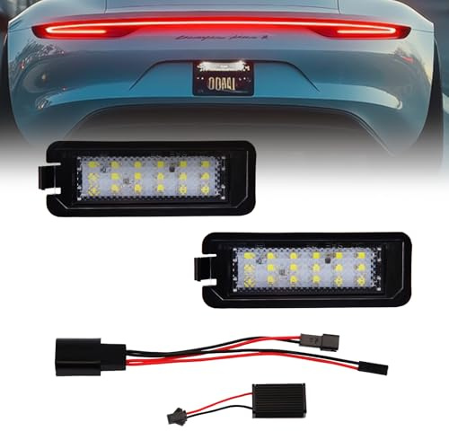 Beneges 2 Stücke Fehlerfrei Xenon Weiß Led Kennzeichenbeleuchtung Kompatibel mit 1998-2014 Vw Cc Eos Golf Gti Rabbit Passat Polo Porsche Cayman Cayenne 987 911 Hinten