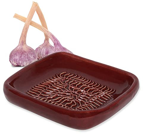 ANCKERAMIC® ORIGINAL Knoblauch Ingwer Muskat Keramikreibe aus FINNLAND-Weinrot