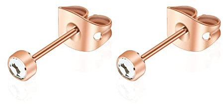 G23 Titan Kristall Ohrstecker für Damen Herren Hypoallergen Nickelfrei 3-5 mm Optionen Runde Ohrringe für Mädchen empfindliche Ohren