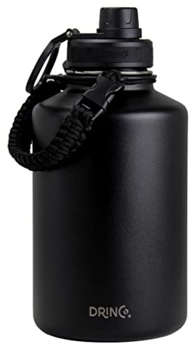 DRINCO Stainless Steel Water Bottle Spout Lid Vacuum Insulated Double Wall Water Bottles Wide Mouth (64oz 40oz 32oz 22oz 18oz 14oz) Leak Proof Keep Cold Sport Camping Hiking