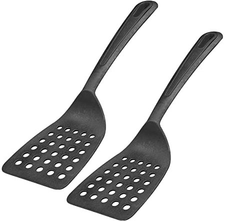Westmark Pfannenwender, 2 Stück, Breite Auflagefläche und speziell abgeflachte Kante, Kunststoff, Gentle, Schwarz, 283722E3