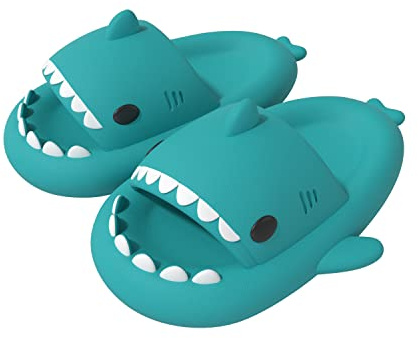 ChayChax Tofflor Shark Sildes för kvinnor, män och barn, haj-badtofflor för sommaren, halkfria badskor/strandsandaler, 32/33 EU