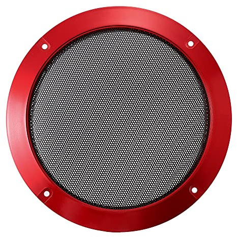 X AUTOHAUX 7.28 Voiture Métal Audio Haut-Parleur Grille Couverture Maille Woofer Grille Rouge