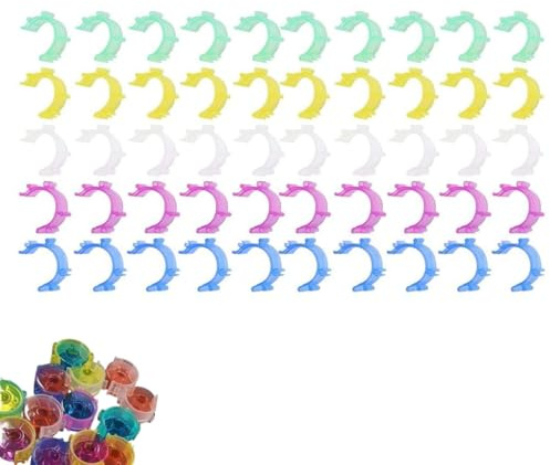 Beufee 50 Stück Nähspulen-Clips, 5 Farben Spulenhalter-Clips Spulenhalter-Klemmen Fadenclips-Halter-Werkzeug Nähmaschinen-Werkzeuge zum Organisieren von Fadenspulen Bunte Gewindeclips Halter Tool