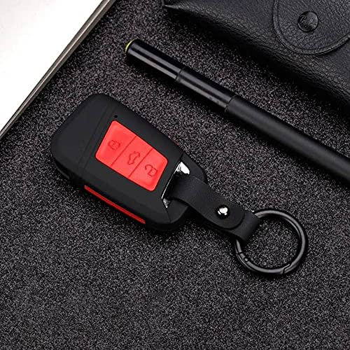 CSHU Silikon Auto Autoschlüssel Hülle Schlüsselbund Ring Schlüsseltasche, passend für Skoda Superb A7 Kodiaq VW Magotan Passat B8 VW Golf Gte TIGUAN MK2,Schwarz