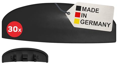 BAUHELD® Tappi per fessure d'acqua per finestre, 25 – 30 mm [30 pezzi] – Copertura in plastica ASA resistente [Made in Germany] – per raccogliere la condensa sul telaio della finestra – RAL 9005