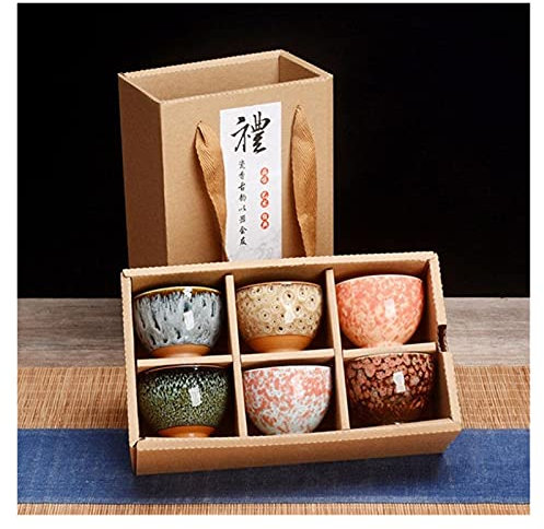 Ensemble de théière en céramique orientale, tasses à café, tasse à café, verre à champagne, cadeau 6 pièces/ensemble, tasse à thé en céramique chinoise, tasse à eau créative glacée craquelée, changeme