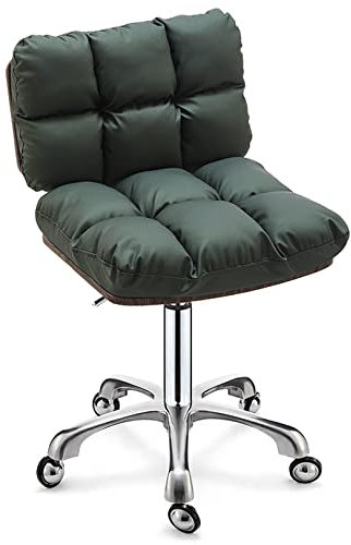 Rollbarer Drehstuhl Hocker mit Rückenlehne, verstellbare Hocker mit Rädern für Zuhause, Studios, Zahnärzte, Geschäfte, Salons, Theken (Green)