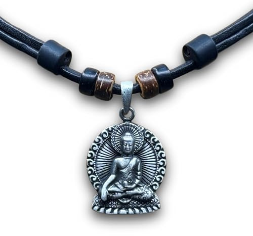 HANA LIMA Surferkette Halskette Herren Damen Lederkette Surferhalskette Halsband Surfschmuck Buddhahalskette