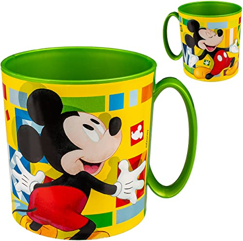 alles-meine.de GmbH Trinkbecher/Henkeltasse - Mickey Maus - 350 ml - BPA frei - mikrowellengeeignet - Kunststoff Plastik - Trinklerntasse/Trinklernbecher - Becher mit Henkel ..