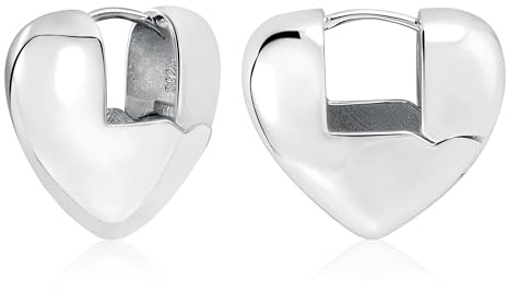 ASH'S CHOICE Orecchini a cerchio in argento sterling Piccoli orecchini a forma di cuore spesso per regali di gioielli da donna