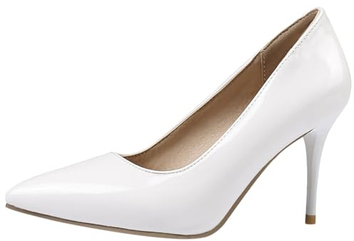 Décolleté a Spillo da Donna Appuntito Tacco Alto Scarpe Senza Chiusura Classico Lavoroing Scarpe Numero 32-46