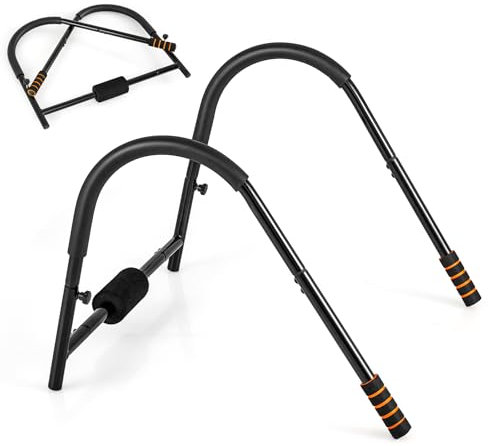 COSTWAY Bauchtrainer AB Trainer, Bauchmuskeltrainer klappbar, Bauch Trainingsgerät mit gepolsterter Kopfstütze, Sportausrüstung für Zuhause, 150kg belastbar (Schwarz)