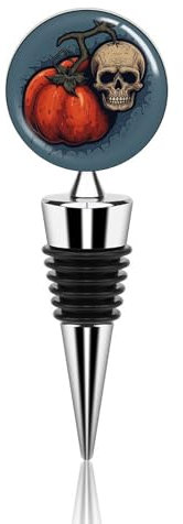 Tomatoes And Skull Bottle Stopper Beverage Bottle Sealer Reusable Wine Stopper Personalised Champagne Stopper Unique Wine Bottle Corks Keep Fresh Suitable for Standard