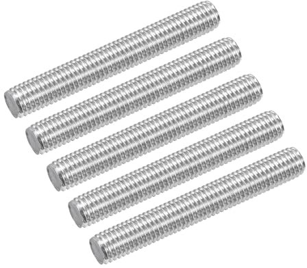 QUARKZMAN 10 Stück Gewindestange M8 x 60mm Vollgewinde Stange 304 Edelstahl Rechtsgewinde Stäbe für Ankerbolzen, Klemmen, Haken und U-Bolzen, 1,25 Gewindesteigung