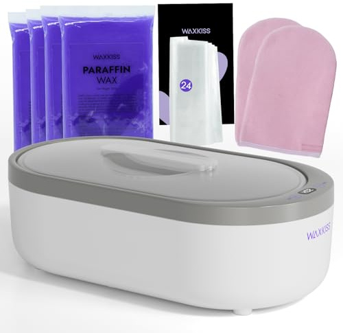 Petite machine à cire de paraffine pour les mains – Machine à cire de paraffine 2000 ml Petite taille avec 3 paquets de cire de paraffine écran d'affichage numérique pour bains de paraffine