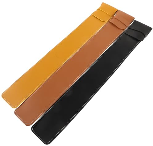 Kisangel Drumstick Halter Tasche aus PU Leder 3 Stück Tragbar für Drumsticks und Schlägel Gelb Braun Schwarz für Reisen und Auftritte