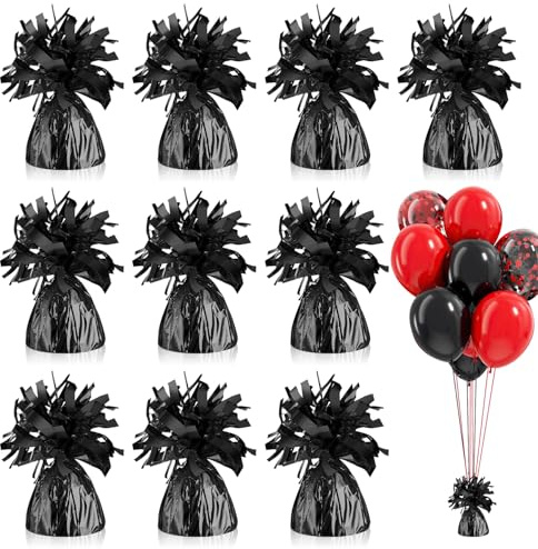 Niuny Pesetti per Palloncini Pesi per Palloncini ad Elio 10 pcs Peso per Palloncinis con Lamina Metallica 170g/Pcs Riutilizzabili per Compleanno Feste Celebrazioni Decorazione (Nero)