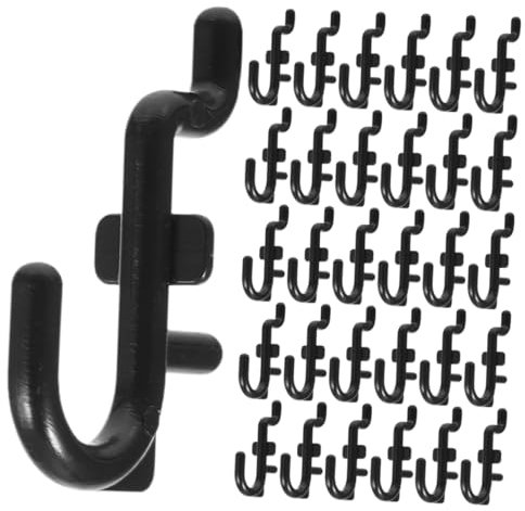 ABOOFAN 80 Ganci Neri Per Pannelli Forati in Plastica Ganci Per Attrezzi Da Garage Soluzione Per Organizzazione Di Utensili e Accessori