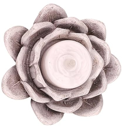 MUELODSIC Bougeoir Lotus Résine Européen Élégant Décoration De Table Créative Résistante à Haute Température Ornement De Bureau pour Cadeau Maison Et Fête