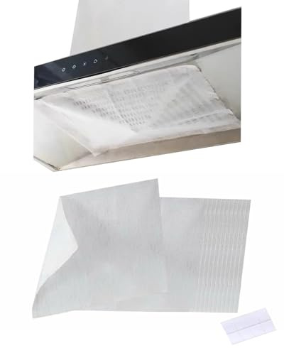 HUVZOR Filtros planos para campana extractora,30 x 20 cm,0.05 mm grosor,12 piezas - Recortables a medida, alto rendimiento de filtrado y 100% compostable para uso universal