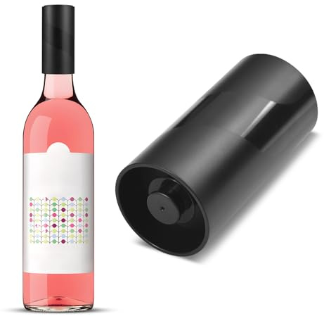 Tyenaza Electric Wine Stopper, Electric Wine Saver Vacuum for Wine Bottles Battery Operated Cordless Automatic Vacuum Wine Preserver Gift for Wine Lover Home Travel