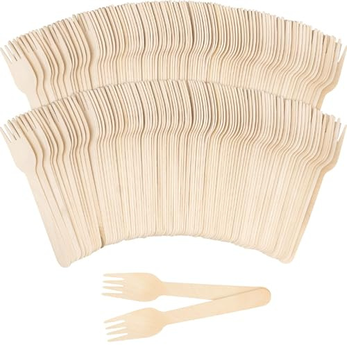 Wooden Sporks, 1000 Pack Disposable Cutlery, 6 Inch Compostable Birchwood Forks for Weddings, Catering, Party Supplies and Picnics, Eco-Friendly Bio-Degradable Utensils