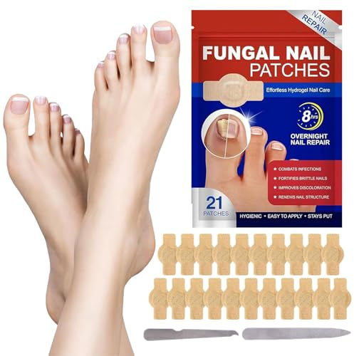 Hongos Uñas de Pies,21pcs Fungal Nail Patches,Urgo Uñas Dañadas Hongos,Parches para Tratamiento Hongos las Uñas,Parches Reparadores Uñas para Pies,Parches Correctores para Uñas Los Pies
