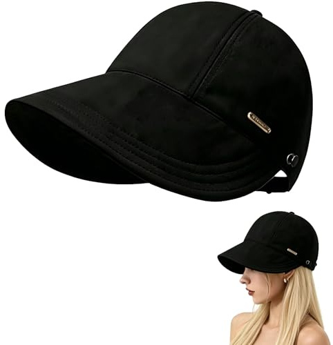 Floruvia Damen Sonnenhut Uv Schutz UPF 50+, Breite Krempe Fischerhut, Verstellbar Mit Pferdeschwanzöffnung, Faltbar Für Wandern Angeln Camping Strand