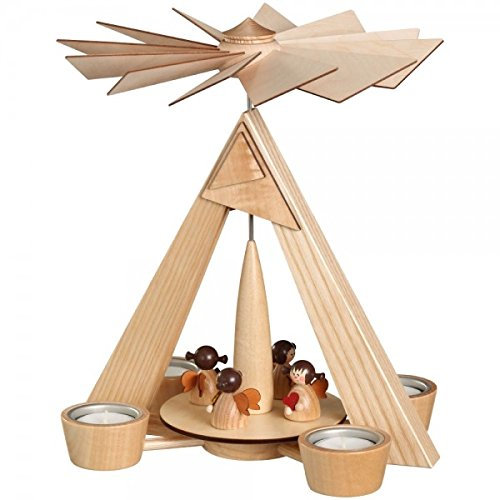 Té luz Pyramide – Natural angelitos, natural Altura 28 cm NUEVO los Montes Metálicos. – Pirámide de Navidad