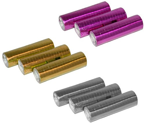 Foxxeo goldene Metallic Luftschlangen im 100er Sparpack, Menge:100
