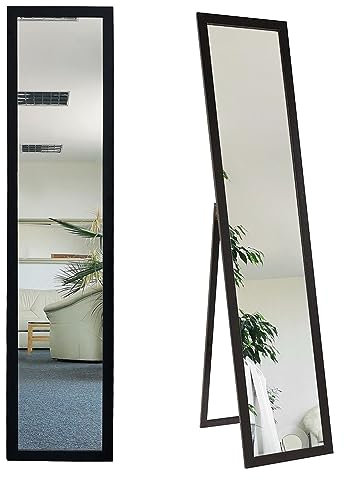 BD ART Espejo de Pie Moderno 36 x 156 cm, Marco de Madera MDF, Color Negro