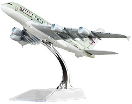 LEX ES Diecast Plane Model 1:400 scale Qatar Airbus A380 Airplane Model for Decoration or Ages 14+ Gift