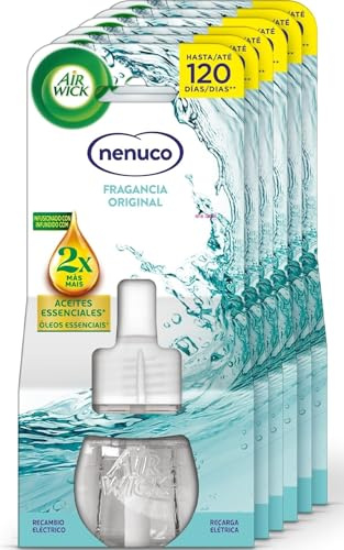 Air Wick Eléctrico - Recambios de ambientador, Esencia para casa con Aroma a nenuco, Pack de 6 uinidades (El Embalaje Puede Variar)