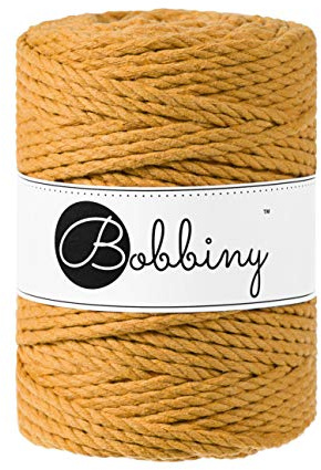 Bobbiny Oeko-Tex Premium Makramee Garn aus ökologischer Baumwolle in Mustard 5 mm x 100 m