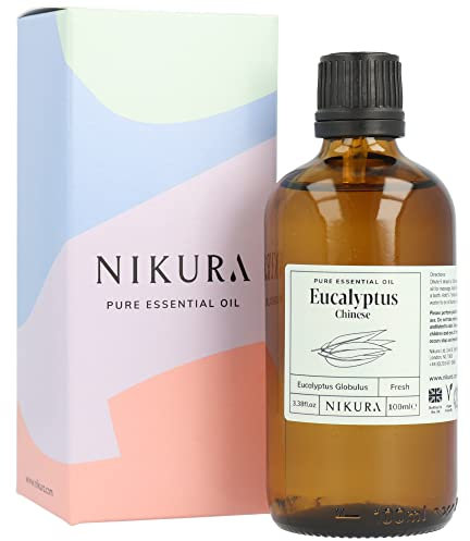 Nikura Eucalyptus Essential Oil - 100ml | 100% Pure Natural Oils | Perfect for Diffuser, Shower, Bath | Great for Skin | Vegan & UK Made