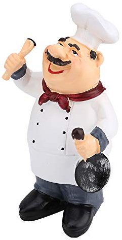 Koch Statue Küche Dekoration Harz dekorative Ornament Chef Statue Sammlerfigur Figur für zu Hause Küche Kaffee Dekoration(71110 04)