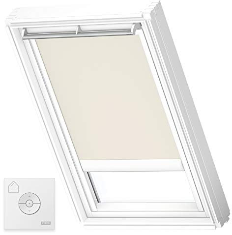 VELUX Original Solar-Verdunkelungsrollo, FK06, Hellbeige, Weiße Seitenschienen, Vorherige Version