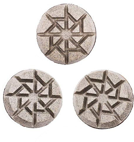 (3PACK) 80MM/3 Professional Floor Machine Diamond Floor Polishing PadS for Concrete, Terrazzo, Stones, WET& DRY use-Premium Quality (Grit 100# x3pcs)