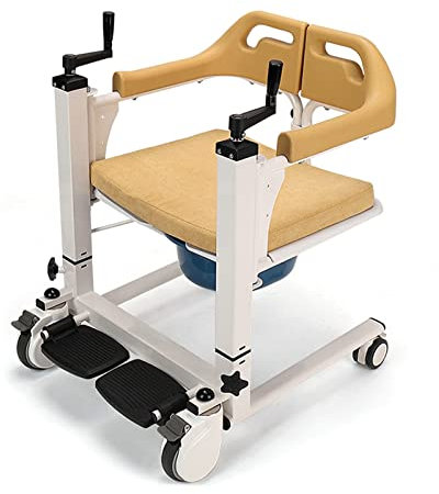Sollevatore per Disabili Portatile,Sedia WC con Rotelle Commode WC con WC Integrato Commode Leggero con Padella Rimovibile Sedia da Toilette per Persone con Disabilità Anziani