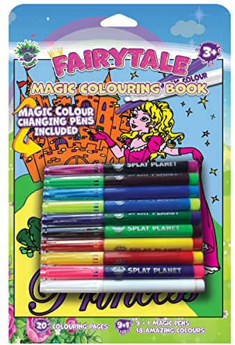 Splat Planet Saga Prinsessa Magisk målarbok med magisk färgskiftande pennor set - magisk konst A4-storlek målarbok - färgskiftande magi färgpennor set (prinsessa)