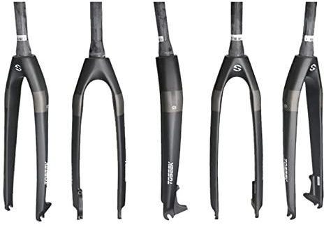 Soyeacrg 1-1/8 Forcella Rigida in Carbonio ad Alta Resistenza per Mountain Bike 26/27,5/29 Freno a Disco MTB Forcella Tubo Dritto da 28,6 mm Freno a Disco Senza Filettatura,Gray,29