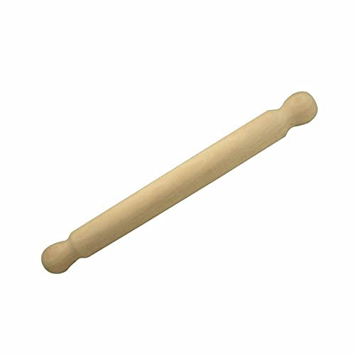 Natural Solid Beechwood Natural Wood Wooden Cylinder Round Rolling Pin Large and Small Pastry Dough Pizza Icing Chapati Kitchen Chef Catering Cooking Baking (Profiled End - 33cm)