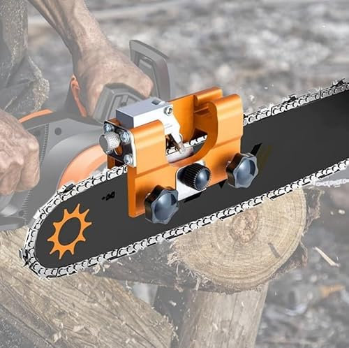 Chainsaw Sharpener, Chainsaw Chain Sharpening Jig Hand Cranked，Chainsaw Chain Sharpening Jig Kits，Portable Manual Chain Saw Sharpener Suitable for All Kinds Chain Saws and Electric Saws