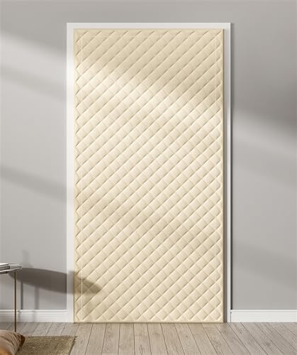 SK Studio Rideau de Porte Isolant Thermique, Rideau Occultant Anti Froid Rideaux Salon Anti Bruit pour Couloirs, Portes, Patio Beige, 80x200cm